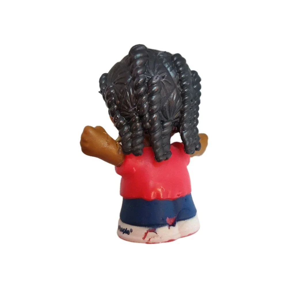 Little People African American‎ Girl Figure Wearing Pink Floral Print Shirt